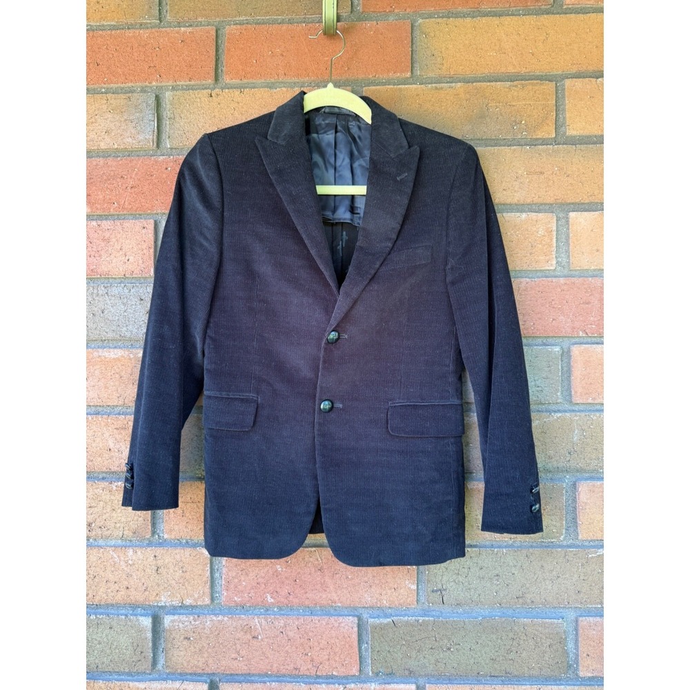 John Varvatos USA Boys Black Corduroy Blazer 14Reg Partially‎ Lined